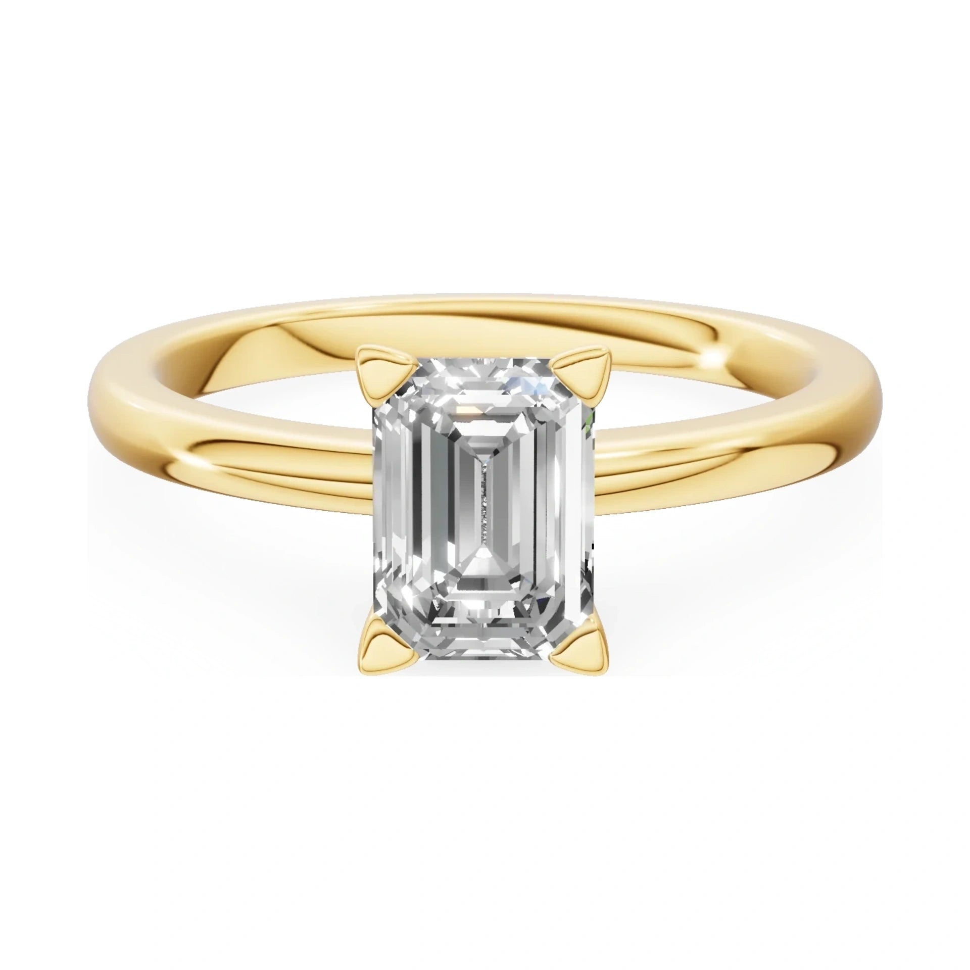 GREMARI Seven Grace 14K yellow gold engagement ring with 1.00 ct emerald-cut lab-grown diamond