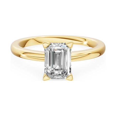 GREMARI Seven Grace 14K yellow gold engagement ring with 1.00 ct emerald-cut lab-grown diamond