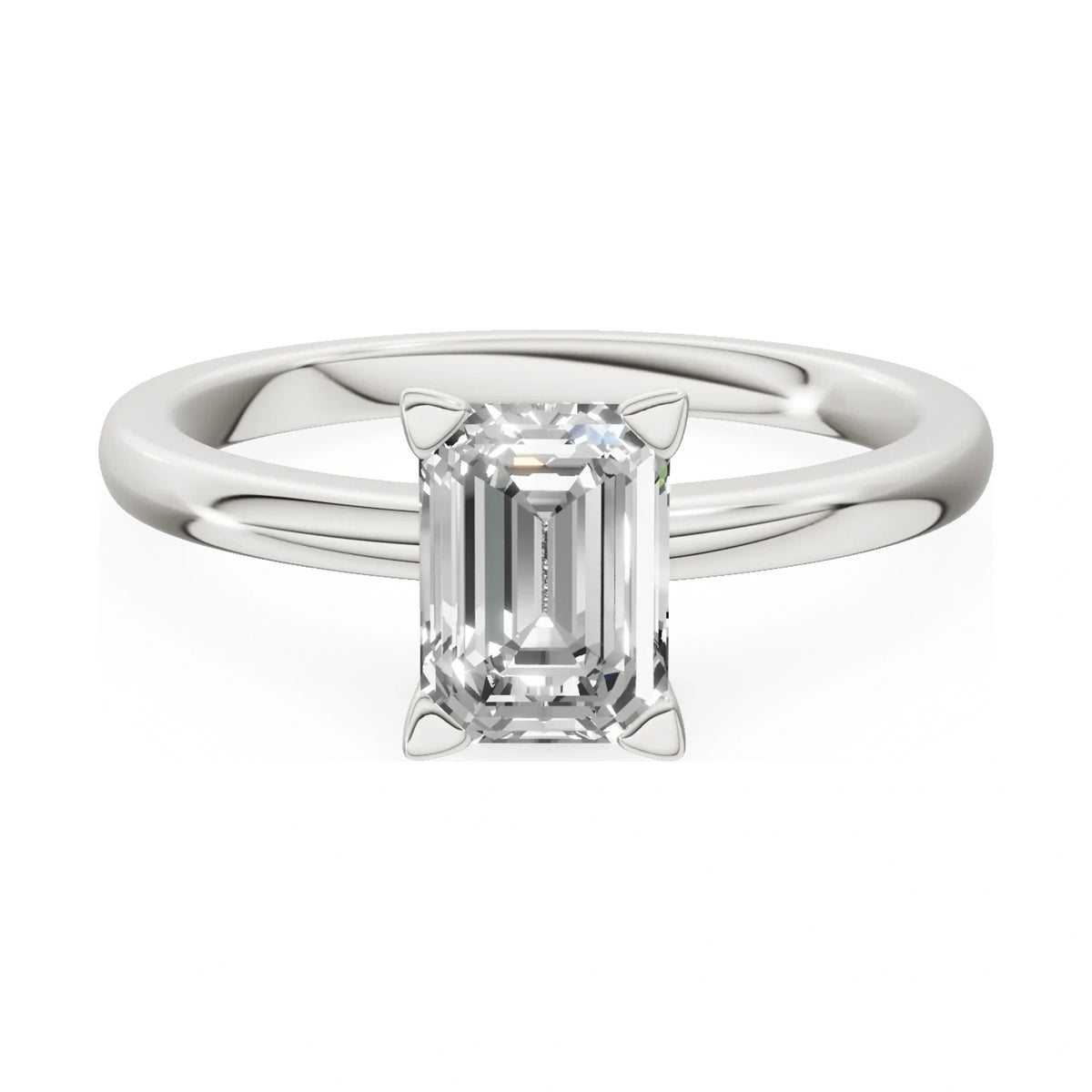 GREMARI Seven Grace 14K white gold engagement ring with 1.00 ct emerald-cut lab-grown diamond