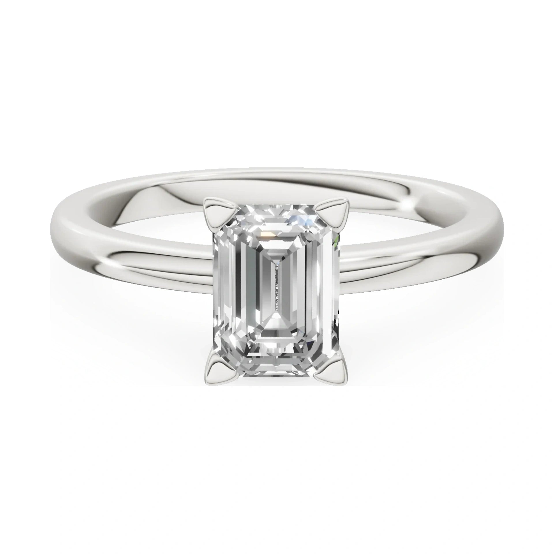 GREMARI Seven Grace 14K white gold engagement ring with 1.00 ct emerald-cut lab-grown diamond