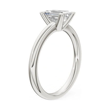 14K white gold GREMARI Seven Grace ring with 1.00 ct emerald-cut lab-grown diamond