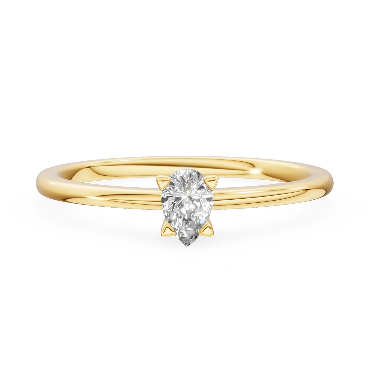 Gremari Seven Grace zásnubný prsteň zo žltého zlata s 0,15 ct prírodným diamantom – Pear