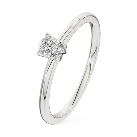 0.15 ct pear-cut lab-grown diamond GREMARI Seven Grace engagement ring in 14K white gold