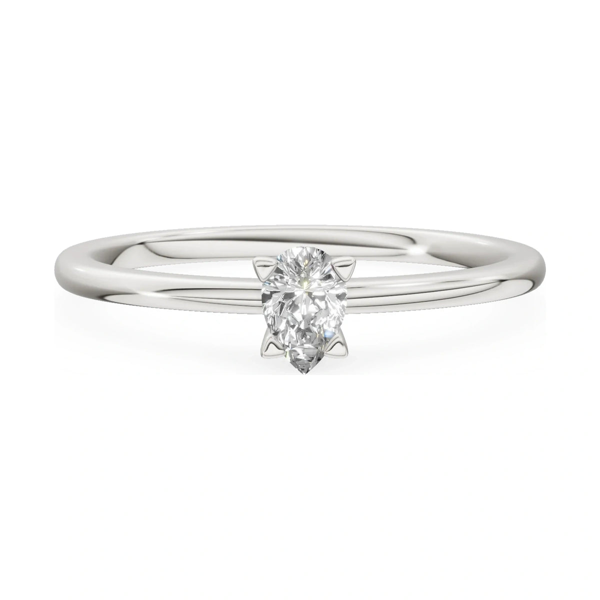 GREMARI Seven Grace 14K white gold engagement ring with 0.15 ct pear-cut lab-grown diamond