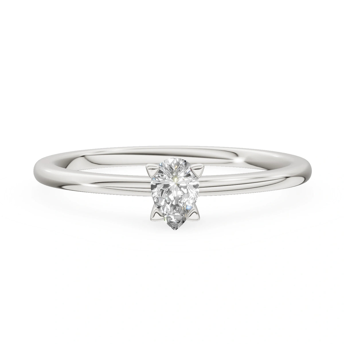 Gremari Seven Grace zásnubný prsteň z bieleho zlata s 0,15 ct prírodným diamantom – Pear