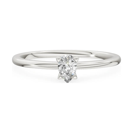 GREMARI Seven Grace 14K white gold engagement ring with 0.15 ct pear-cut lab-grown diamond