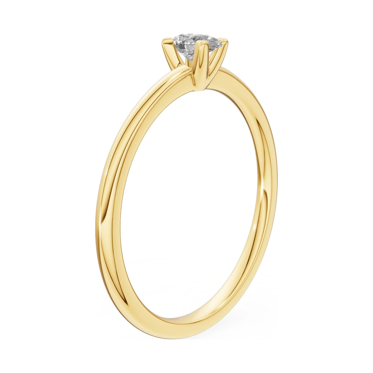 14K yellow gold GREMARI Seven Grace ring with 0.15 ct pear-cut lab-grown diamond