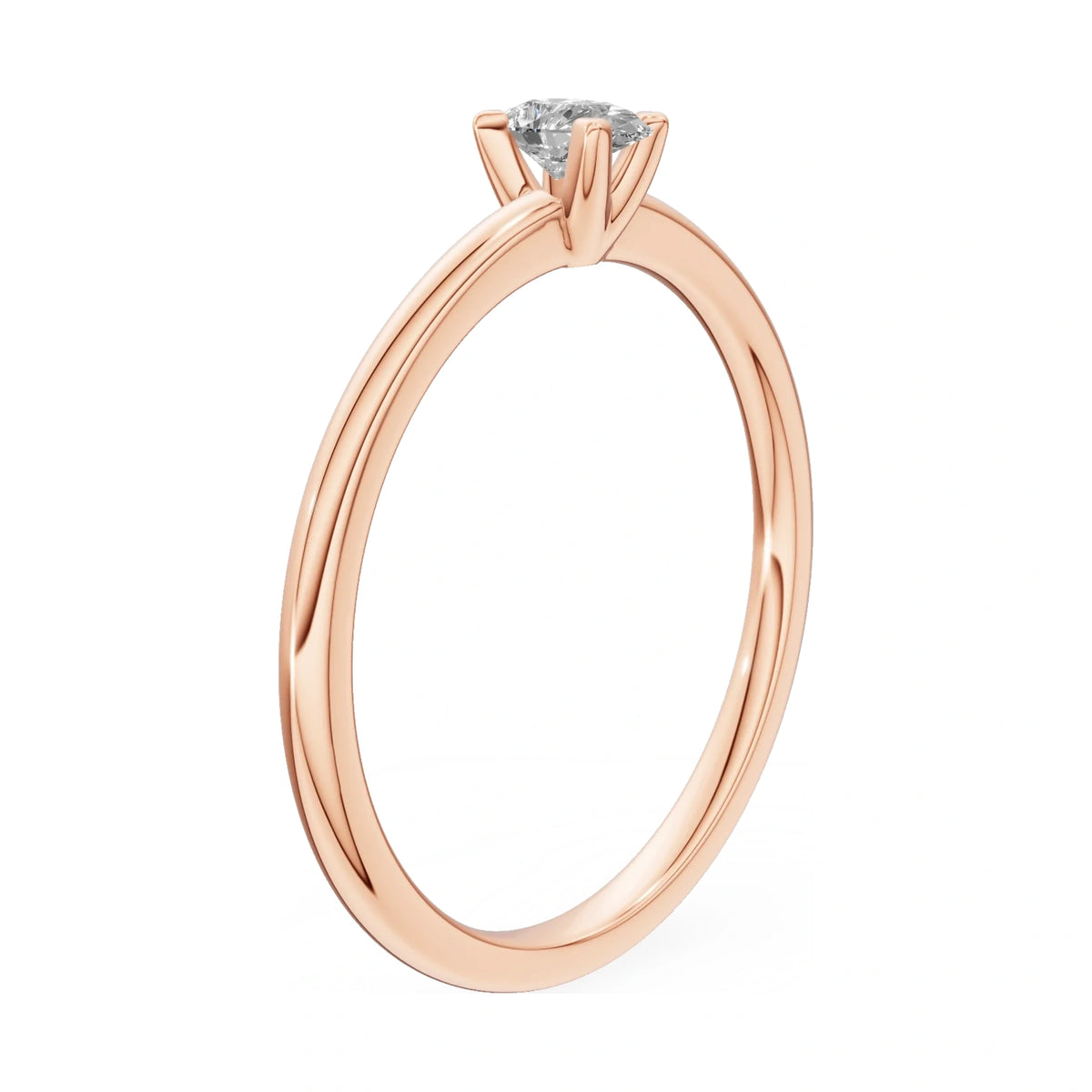14K rose gold GREMARI Seven Grace ring with 0.15 ct pear-cut lab-grown diamond