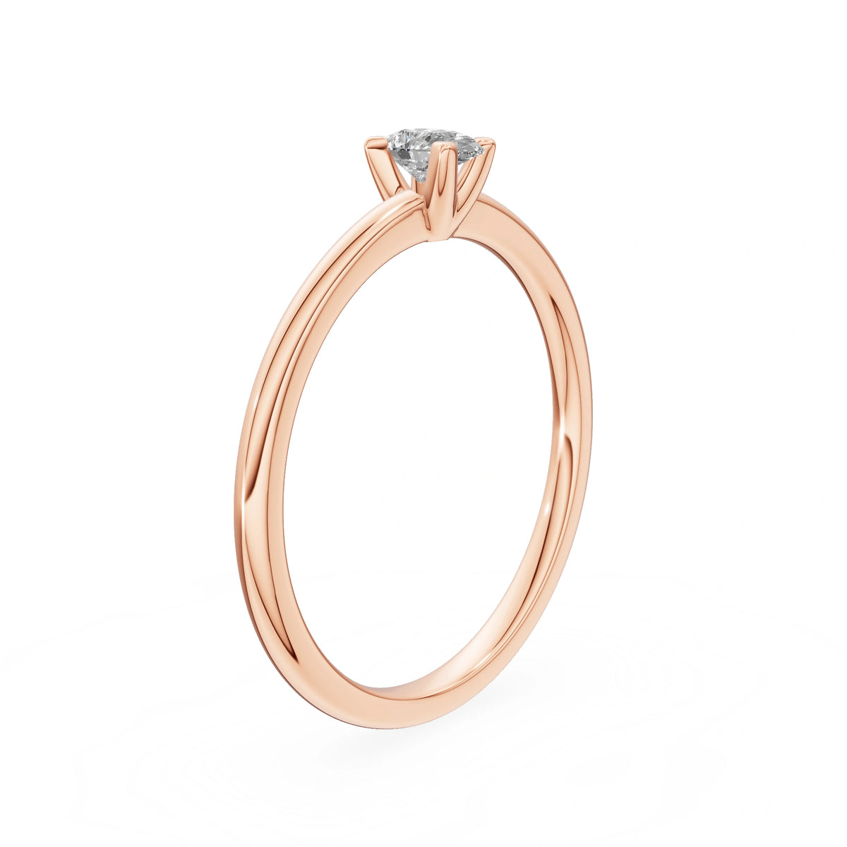 Gremari Seven Grace zásnubný prsteň z ružového zlata s 0,15 ct lab-grown diamantom – Pear