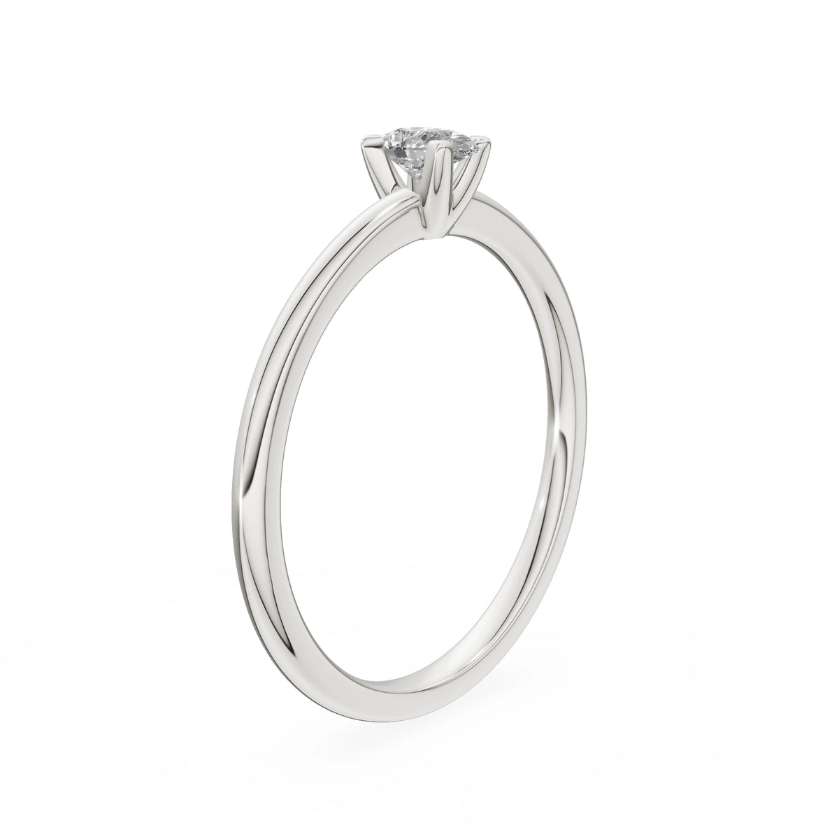 Gremari Seven Grace zásnubný prsteň z bieleho zlata s 0,15 ct prírodným diamantom – Pear