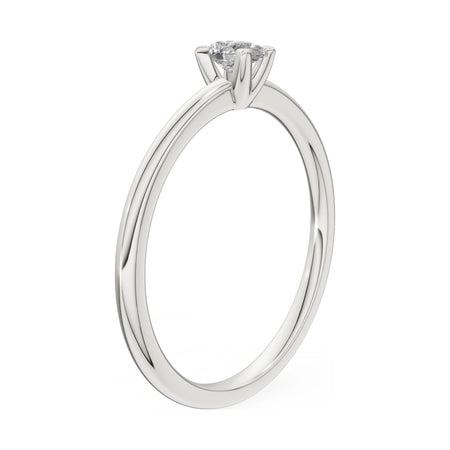 14K white gold GREMARI Seven Grace ring with 0.15 ct pear-cut lab-grown diamond