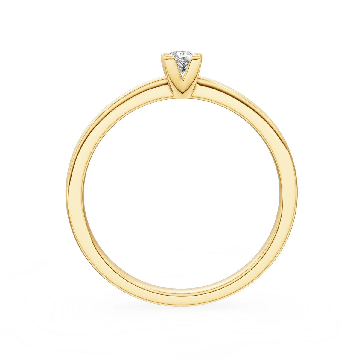 Gremari Seven Grace zásnubný prsteň zo žltého zlata s 0,15 ct prírodným diamantom – Pear