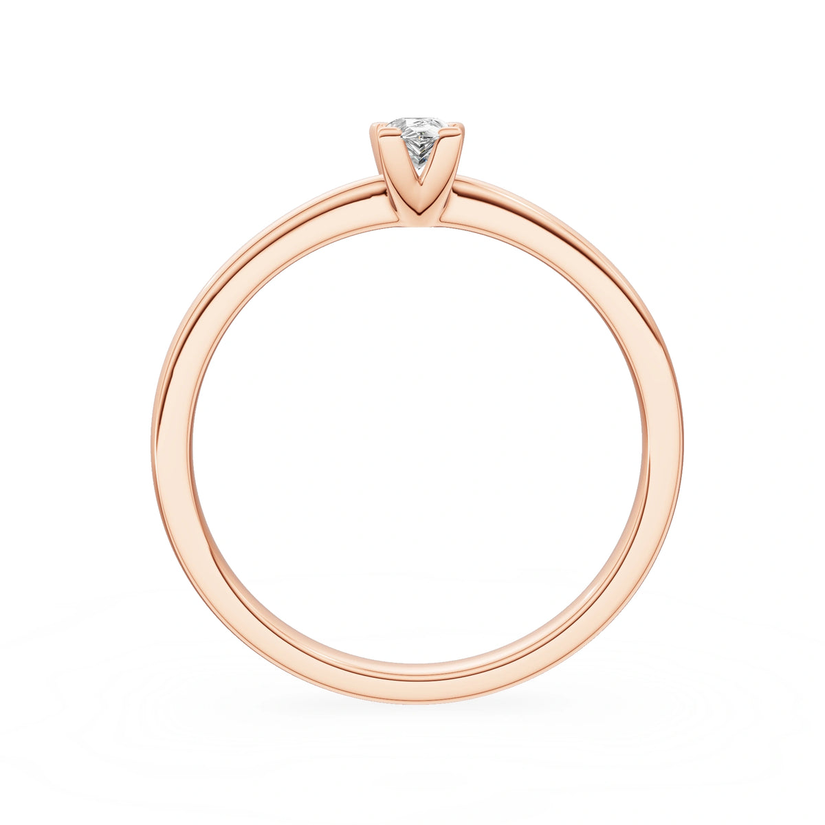 Gremari Seven Grace zásnubný prsteň z ružového zlata s 0,15 ct lab-grown diamantom – Pear