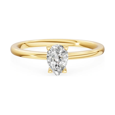 GREMARI Seven Grace 14K yellow gold engagement ring with 0.30 ct pear-cut lab-grown diamond