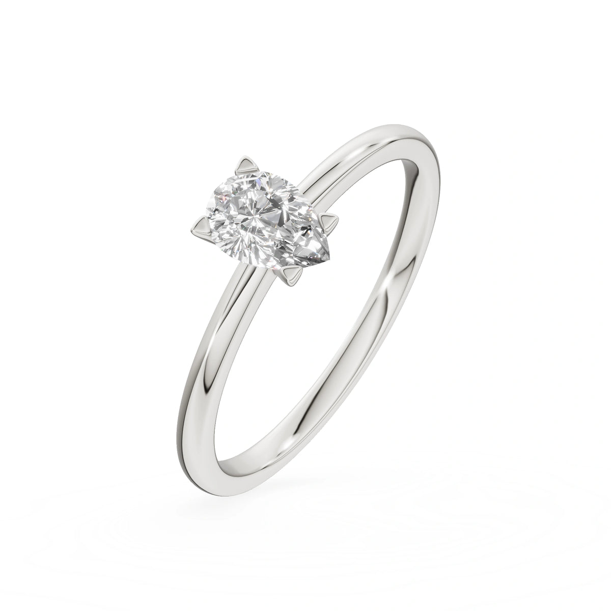 Gremari Seven Grace zásnubný prsteň z bieleho zlata s 0,30 ct prírodným diamantom – Pear
