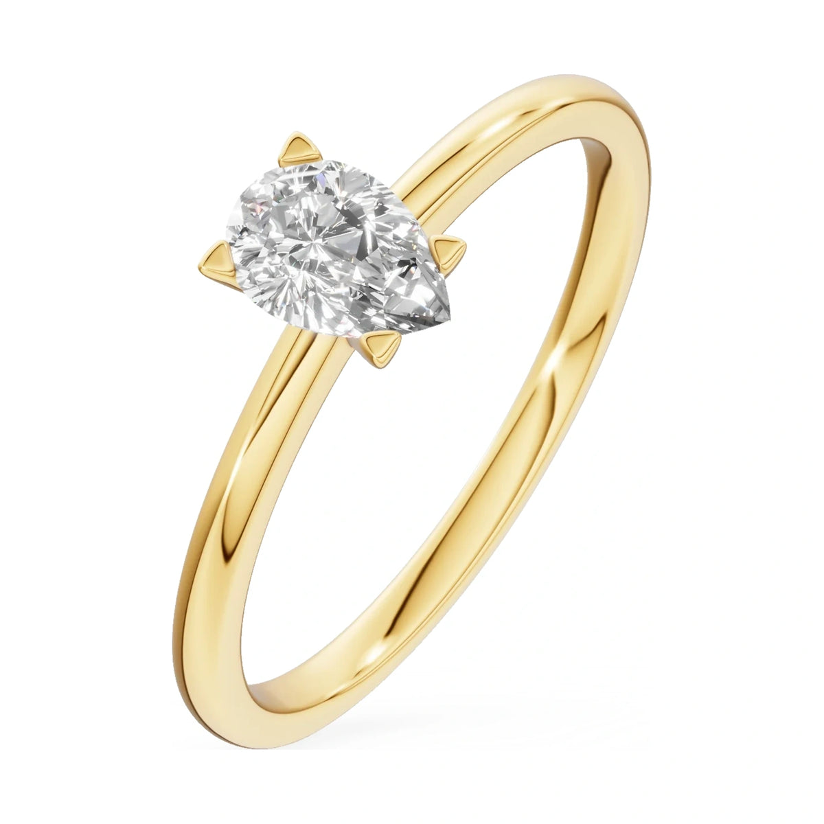 0.30 ct pear-cut lab-grown diamond GREMARI Seven Grace engagement ring in 14K yellow gold