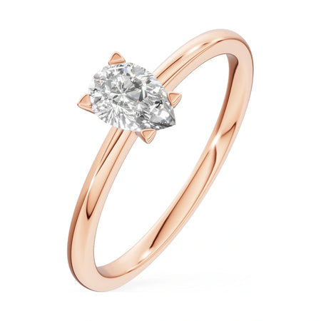 0.30 ct pear-cut lab-grown diamond GREMARI Seven Grace engagement ring in 14K rose gold