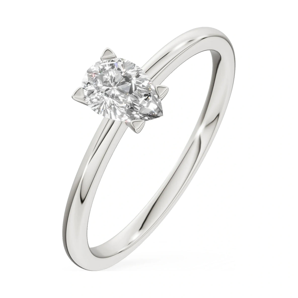 0.30 ct pear-cut lab-grown diamond GREMARI Seven Grace engagement ring in 14K white gold