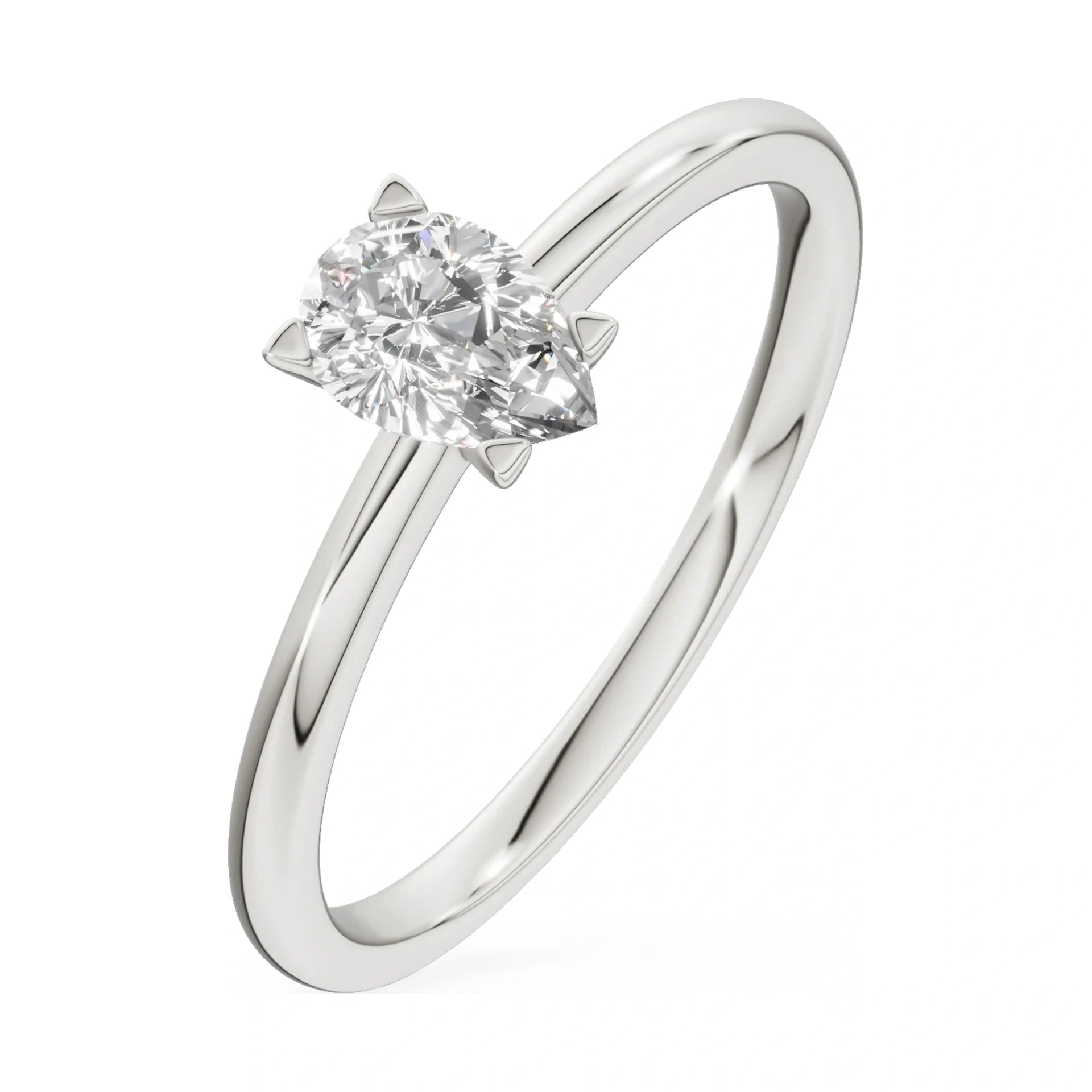 0.30 ct pear-cut lab-grown diamond GREMARI Seven Grace engagement ring in 14K white gold