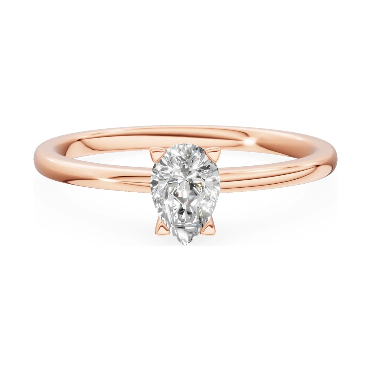 GREMARI Seven Grace 14K rose gold engagement ring with 0.30 ct pear-cut lab-grown diamond