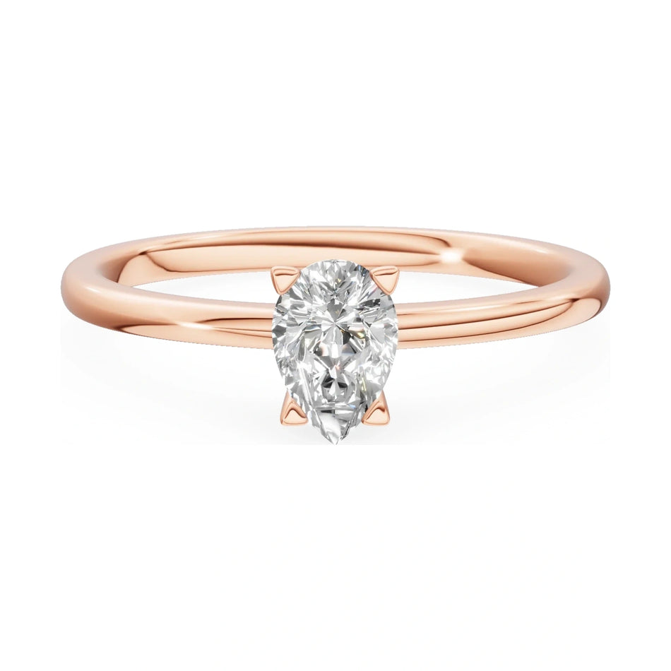 GREMARI Seven Grace 14K rose gold engagement ring with 0.30 ct pear-cut lab-grown diamond