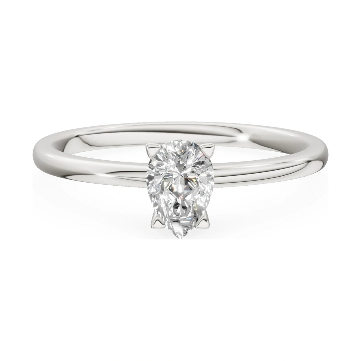 GREMARI Seven Grace 14K white gold engagement ring with 0.30 ct pear-cut lab-grown diamond