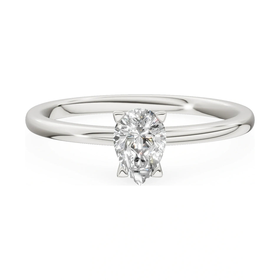 GREMARI Seven Grace 14K white gold engagement ring with 0.30 ct pear-cut lab-grown diamond