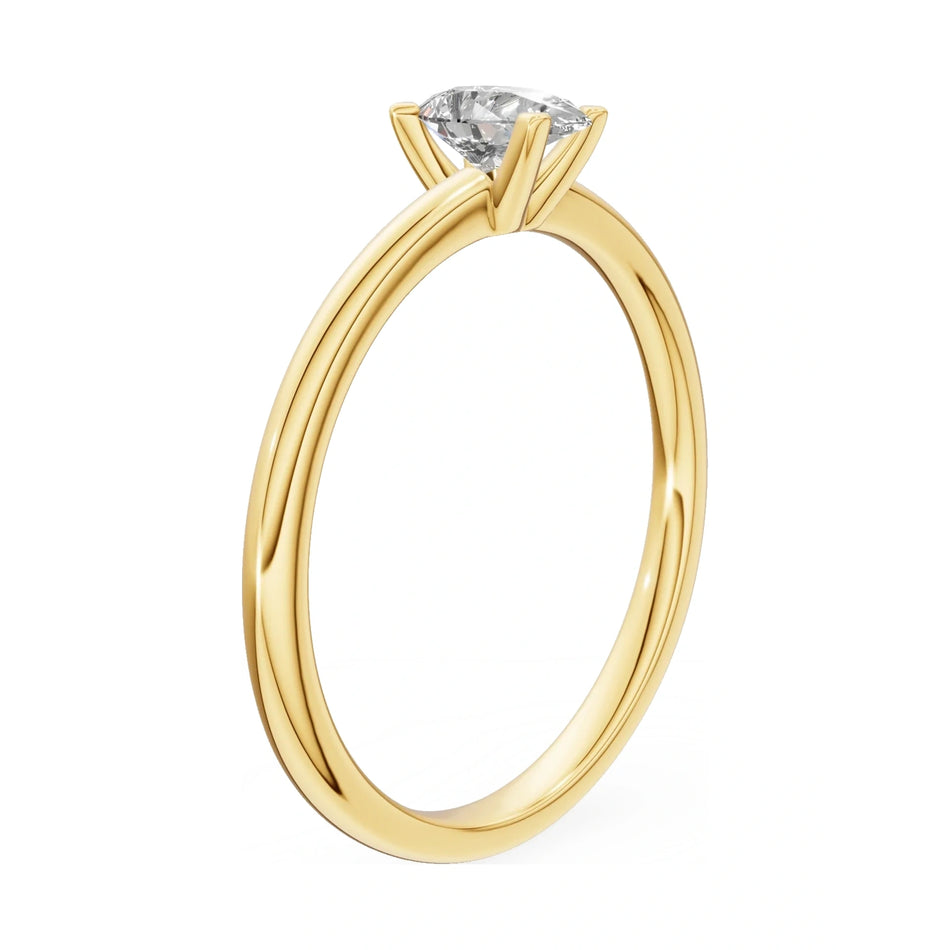 14K yellow gold GREMARI Seven Grace ring with 0.30 ct pear-cut lab-grown diamond