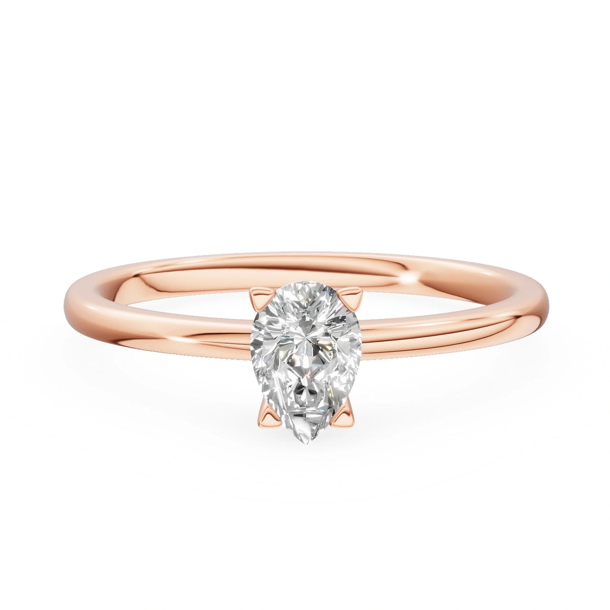 Gremari Seven Grace zásnubný prsteň z ružového zlata s 0,30 ct lab-grown diamantom – Pear