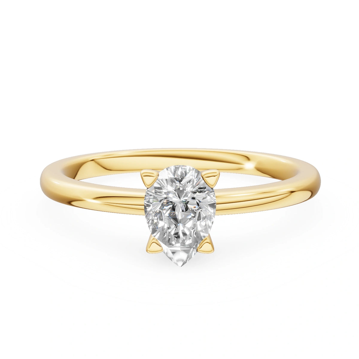 Gremari Seven Grace zásnubný prsteň zo žltého zlata s 0,50 ct prírodným diamantom – Pear