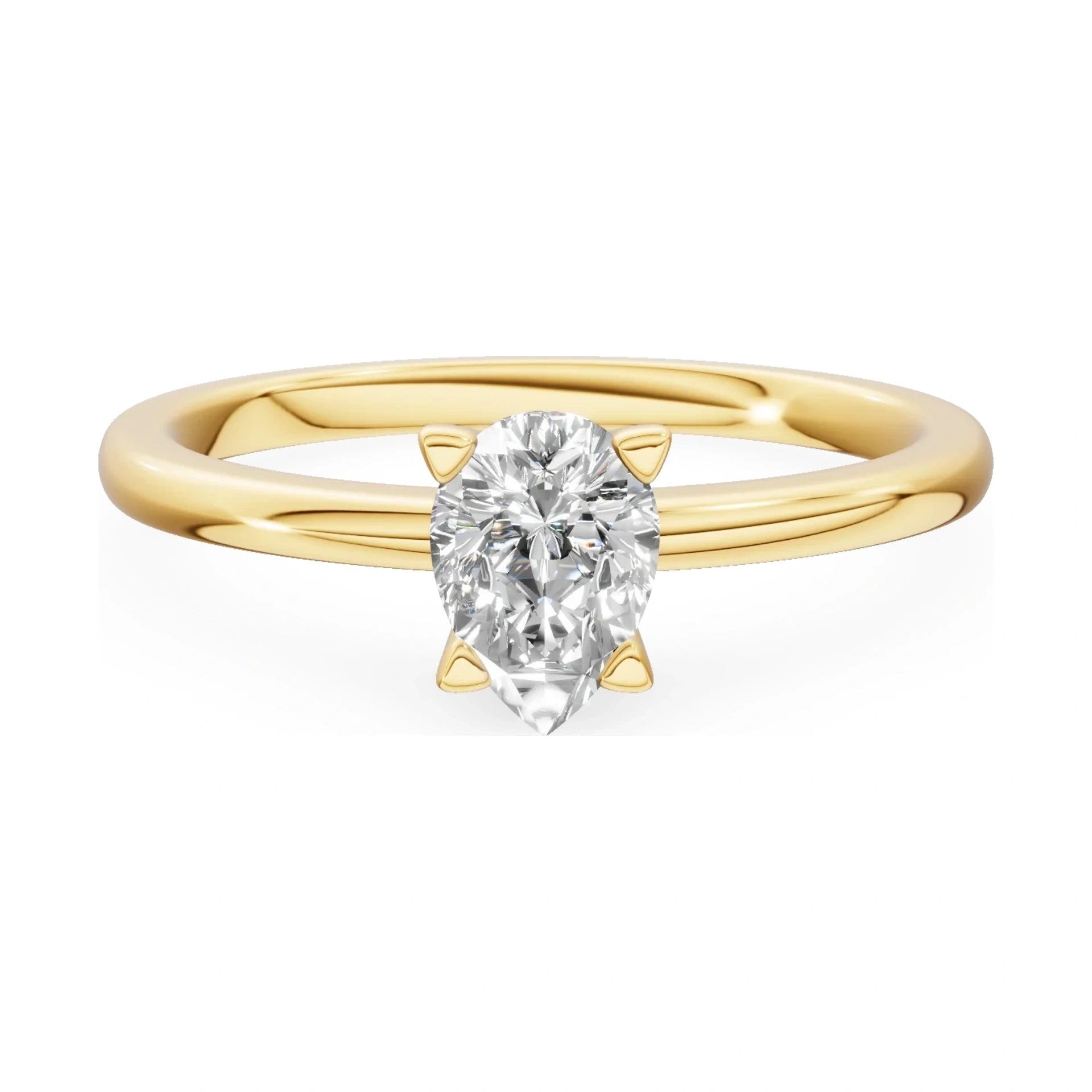 GREMARI Seven Grace 14K yellow gold engagement ring with 0.50 ct pear-cut lab-grown diamond