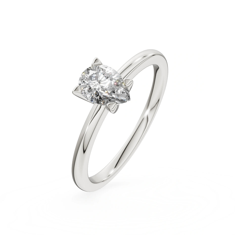 Gremari Seven Grace zásnubný prsteň z bieleho zlata s 0,50 ct prírodným diamantom – Pear