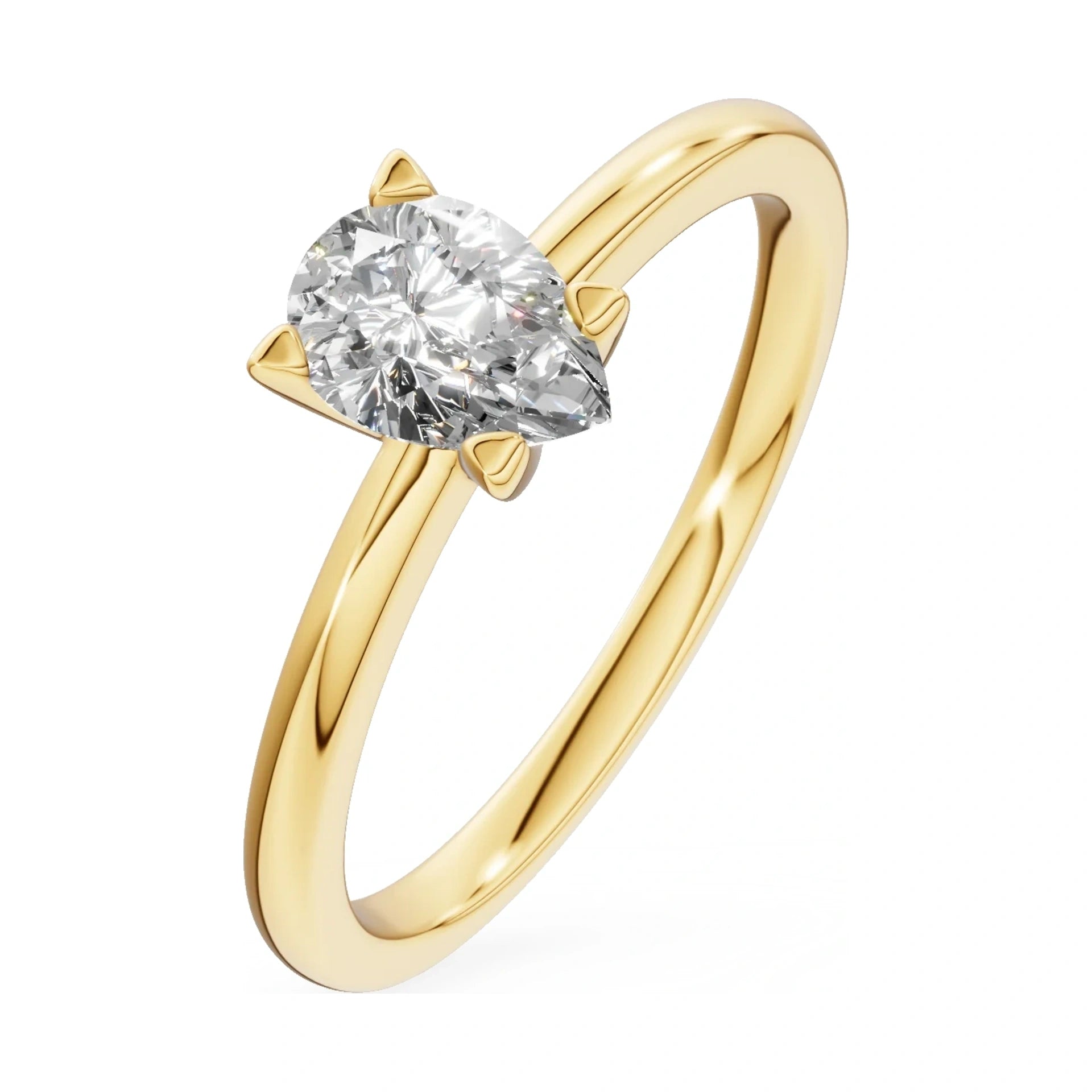 0.50 ct pear-cut lab-grown diamond GREMARI Seven Grace engagement ring in 14K yellow gold