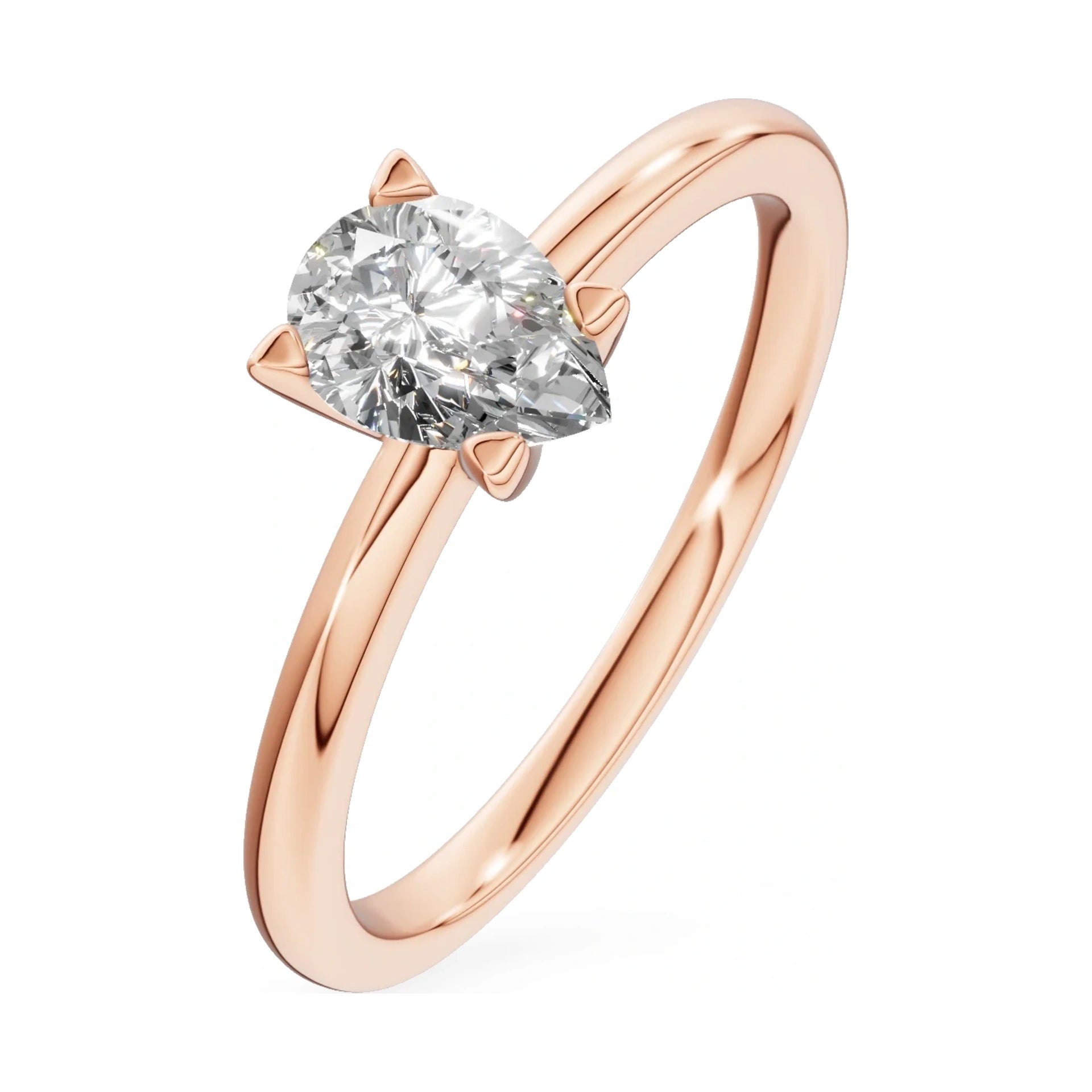 0.50 ct pear-cut lab-grown diamond GREMARI Seven Grace engagement ring in 14K rose gold
