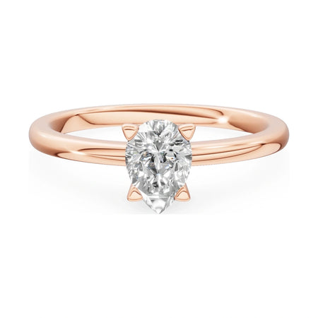 GREMARI Seven Grace 14K rose gold engagement ring with 0.50 ct pear-cut lab-grown diamond