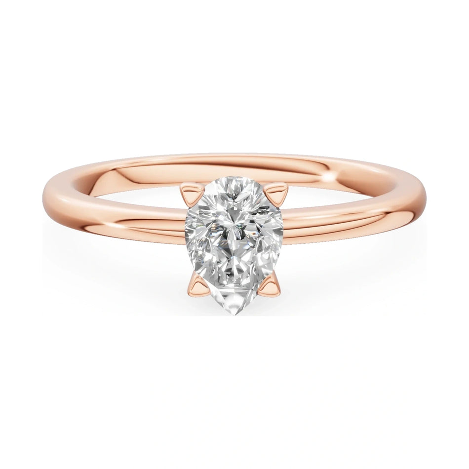 GREMARI Seven Grace 14K rose gold engagement ring with 0.50 ct pear-cut lab-grown diamond