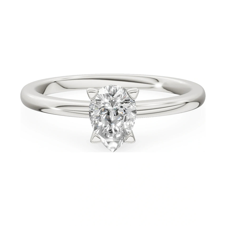GREMARI Seven Grace 14K white gold engagement ring with 0.50 ct pear-cut lab-grown diamond