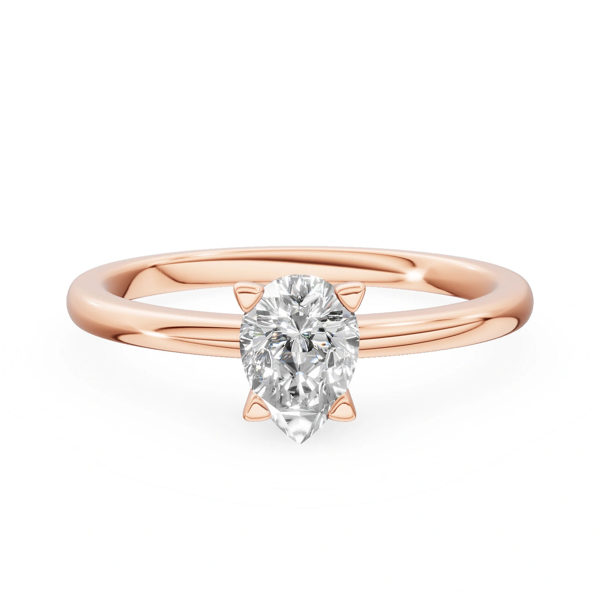 Gremari Seven Grace zásnubný prsteň z ružového zlata s 0,50 ct prírodným diamantom – Pear