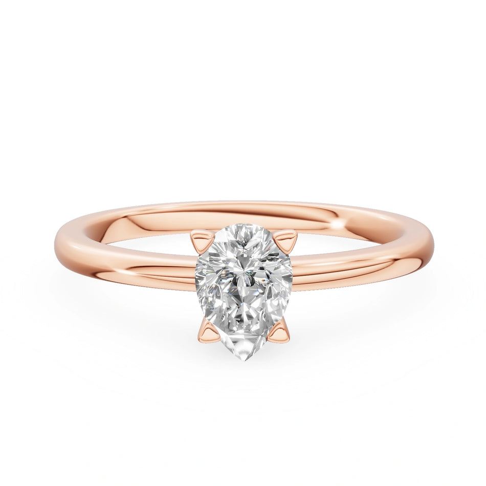 Gremari Seven Grace zásnubný prsteň z ružového zlata s 0,50 ct prírodným diamantom – Pear
