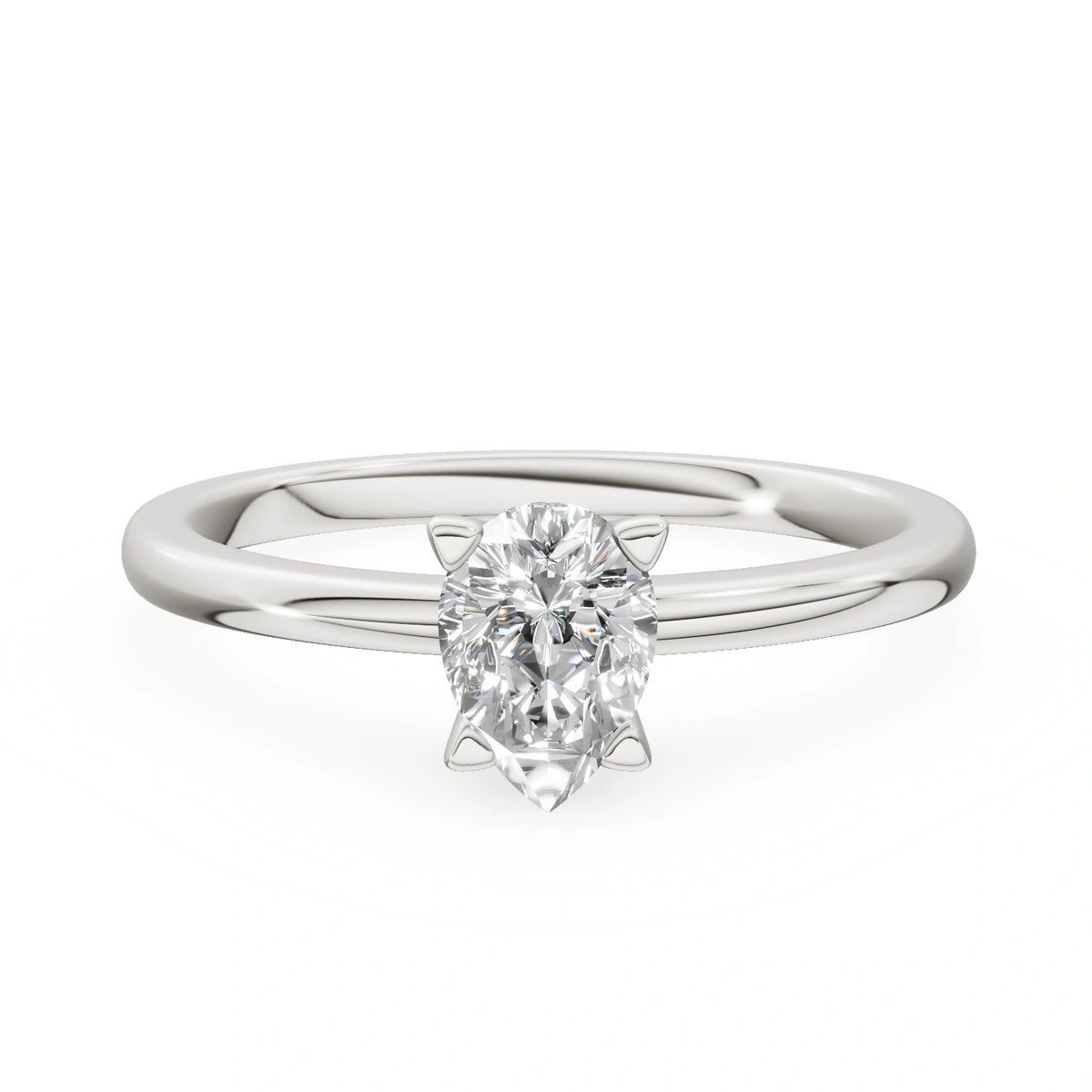 Gremari Seven Grace zásnubný prsteň z bieleho zlata s 0,50 ct lab-grown diamantom – Pear