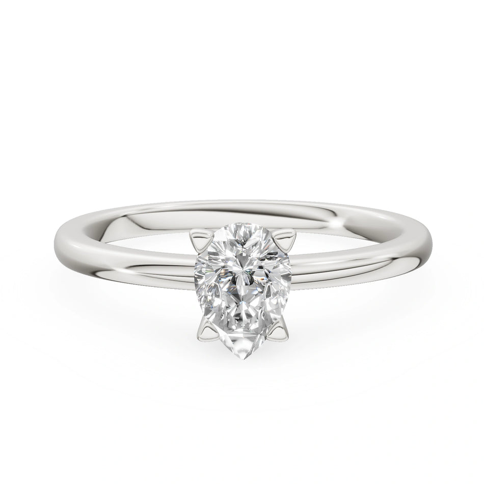 Gremari Seven Grace zásnubný prsteň z bieleho zlata s 0,50 ct prírodným diamantom – Pear