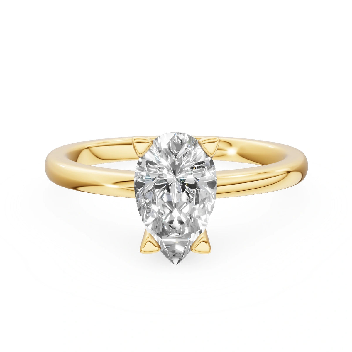 Gremari Seven Grace zásnubný prsteň zo žltého zlata s 1,00 ct prírodným diamantom – Pear