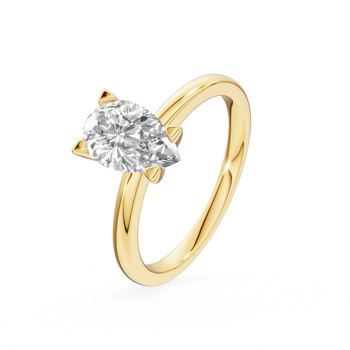 Gremari Seven Grace zásnubný prsteň zo žltého zlata s 1,00 ct prírodným diamantom – Pear