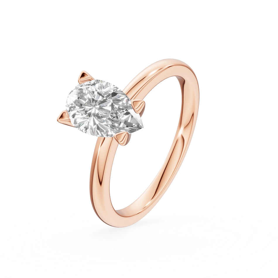 Gremari Seven Grace zásnubný prsteň z ružového zlata s 1,00 ct prírodným diamantom – Pear