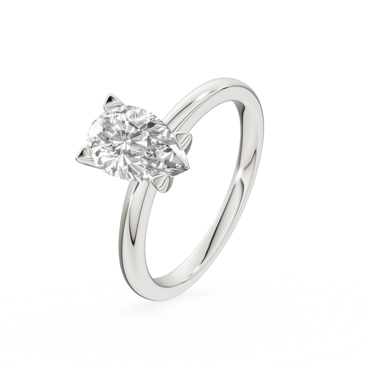 Gremari Seven Grace zásnubný prsteň z bieleho zlata s 1,00 ct lab-grown diamantom – Pear