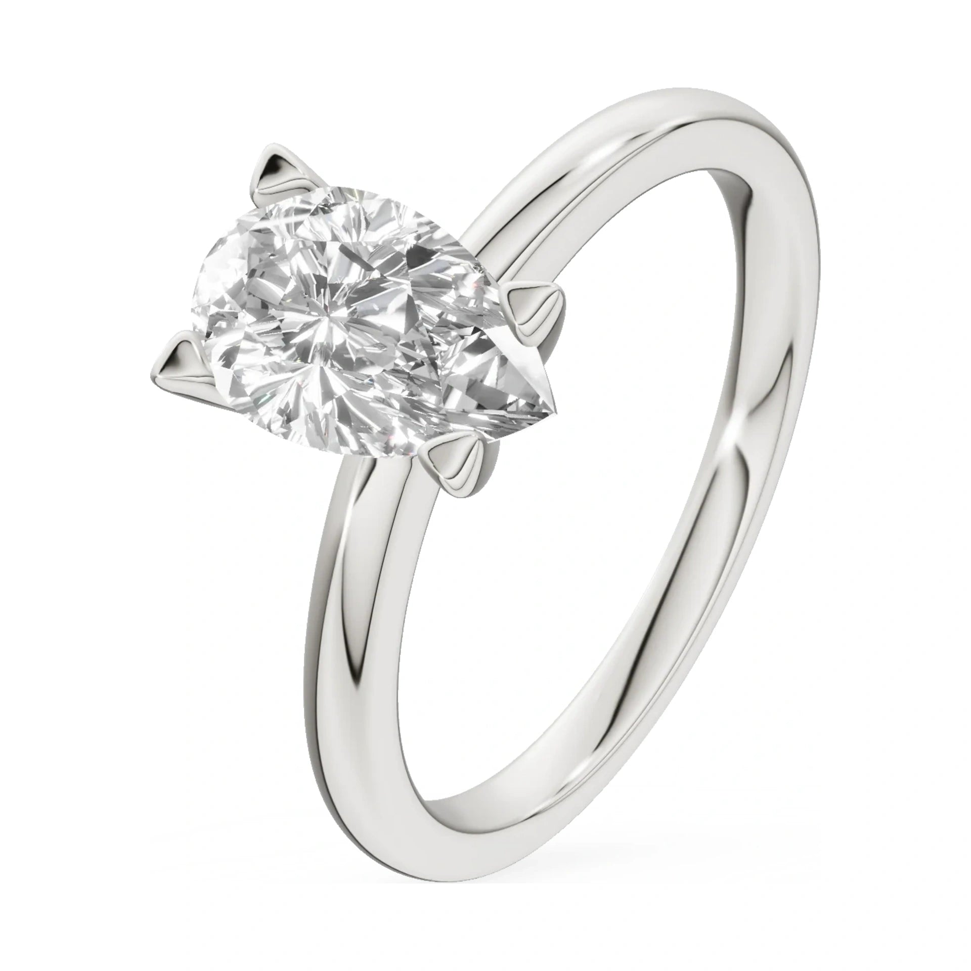 1.00 ct pear-cut lab-grown diamond GREMARI Seven Grace engagement ring in 14K white gold