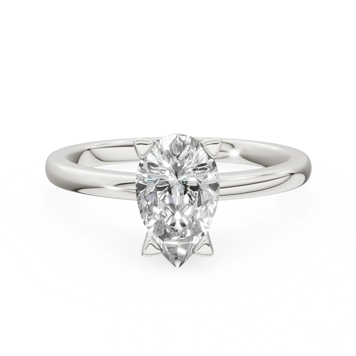 Gremari Seven Grace zásnubný prsteň z bieleho zlata s 1,00 ct lab-grown diamantom – Pear