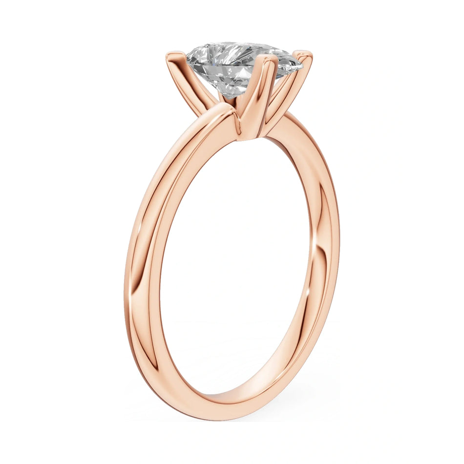 14K rose gold GREMARI Seven Grace ring with 1.00 ct pear-cut lab-grown diamond