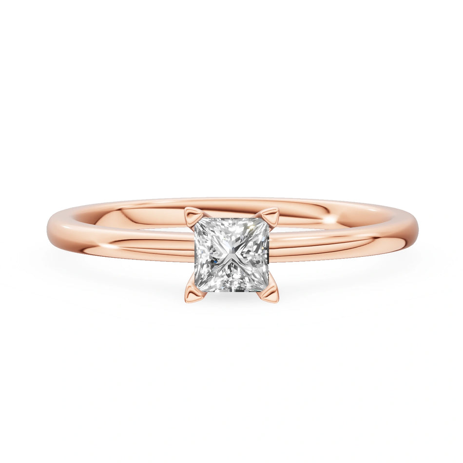 Gremari Seven Grace zásnubný prsteň z ružového zlata s 0,30 ct lab-grown diamantom – Princess