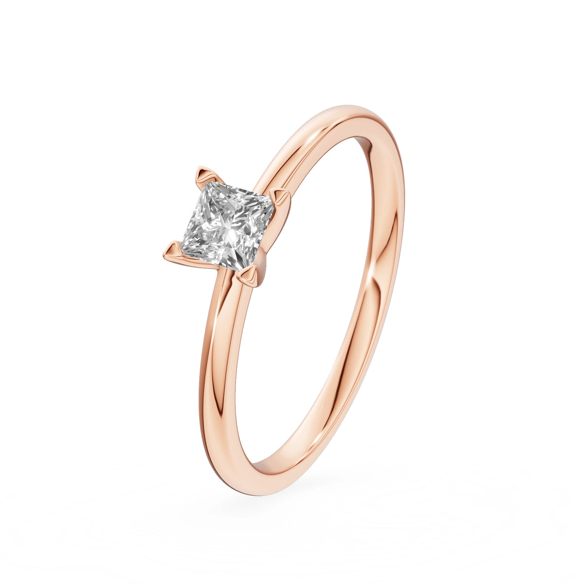 Gremari Seven Grace zásnubný prsteň z ružového zlata s 0,30 ct lab-grown diamantom – Princess